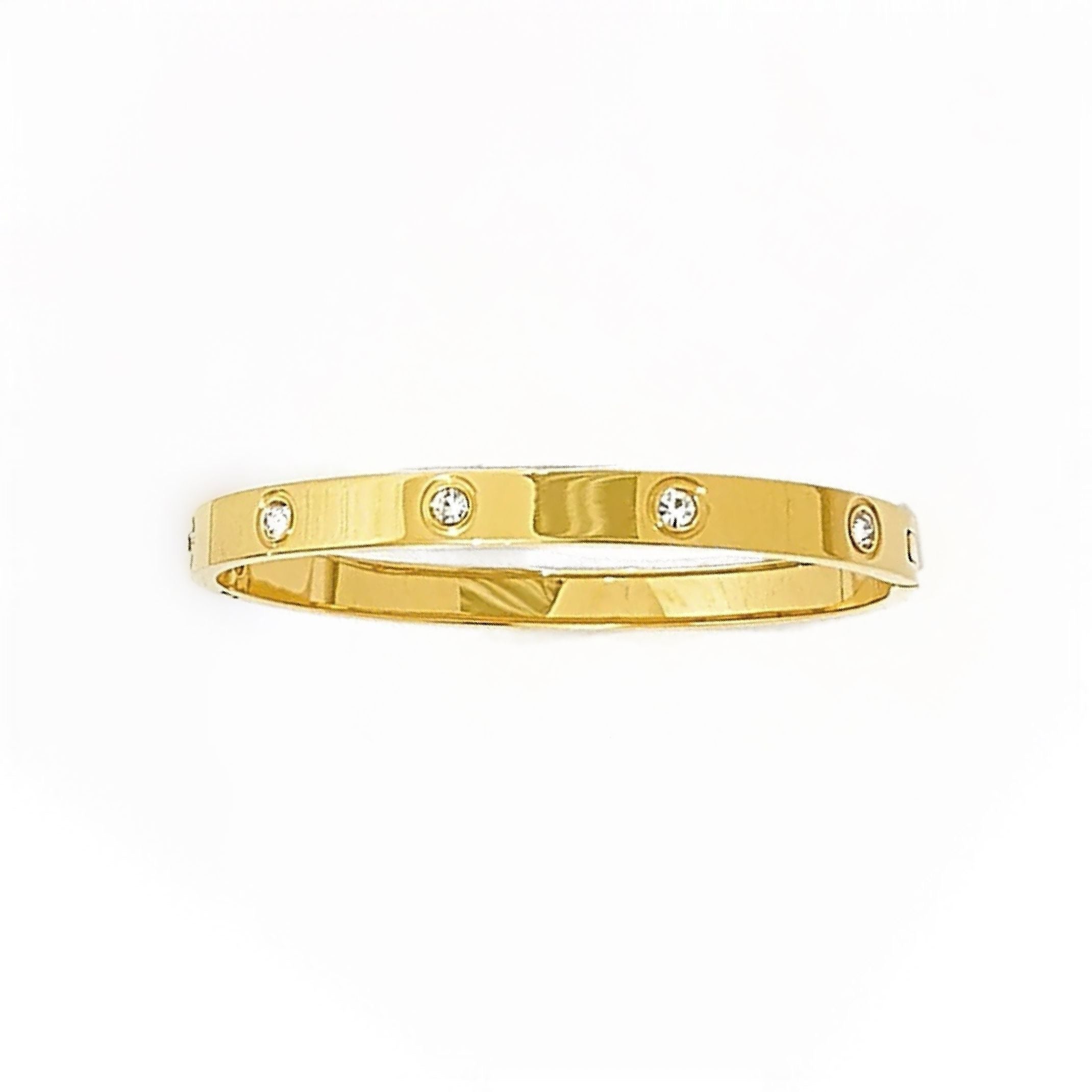 Diamanté dotted gold bangle 