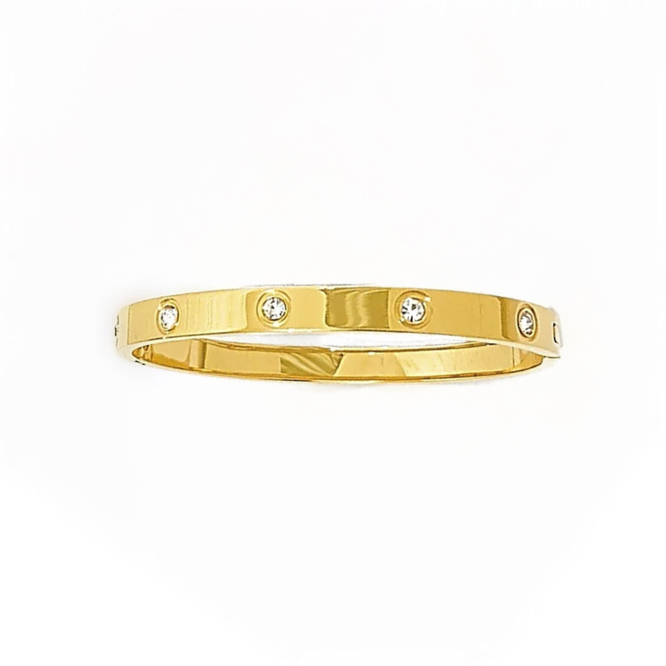 Diamanté dotted gold bangle