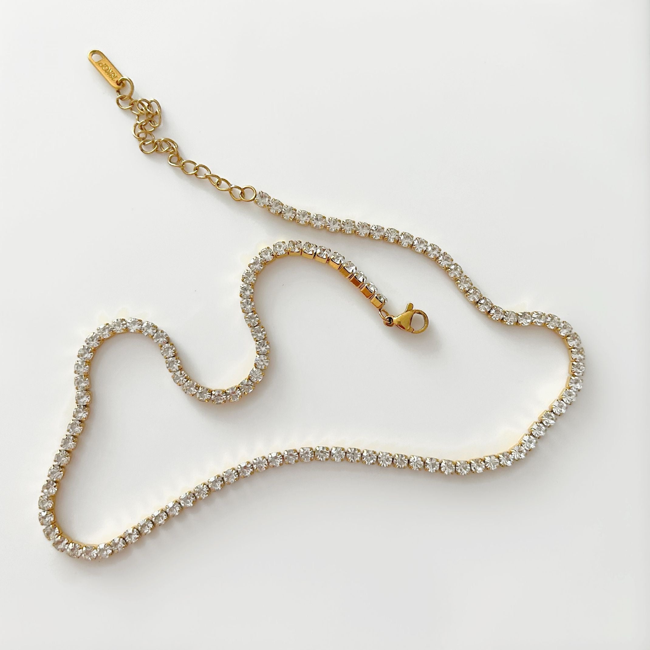 18k gold tennis necklace 
