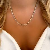 18k gold tennis necklace