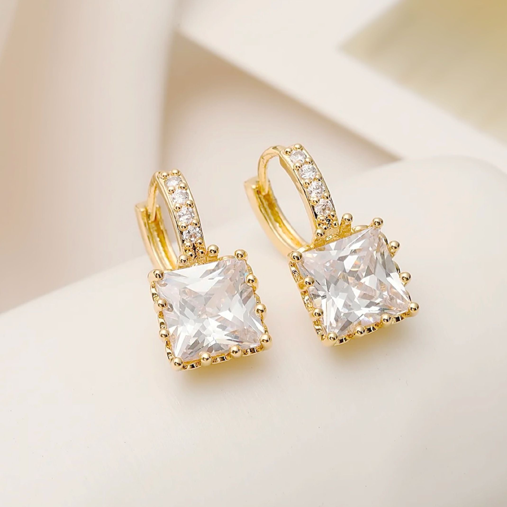 Square diamond earrings 