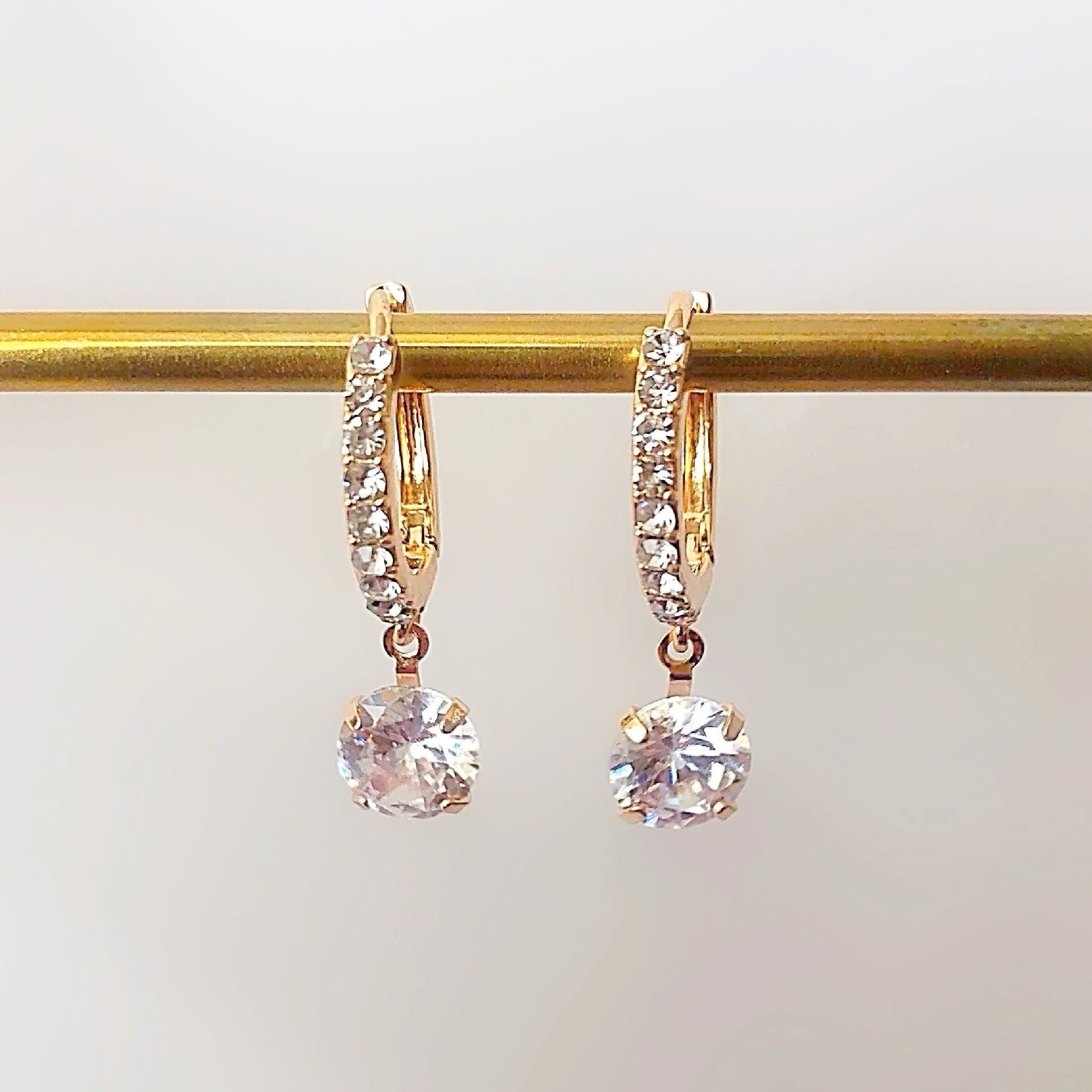 Diamond huggie earrings