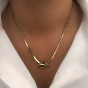 Rose gold Roman snakeskin necklace
