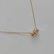 Rose gold diamond ring necklace