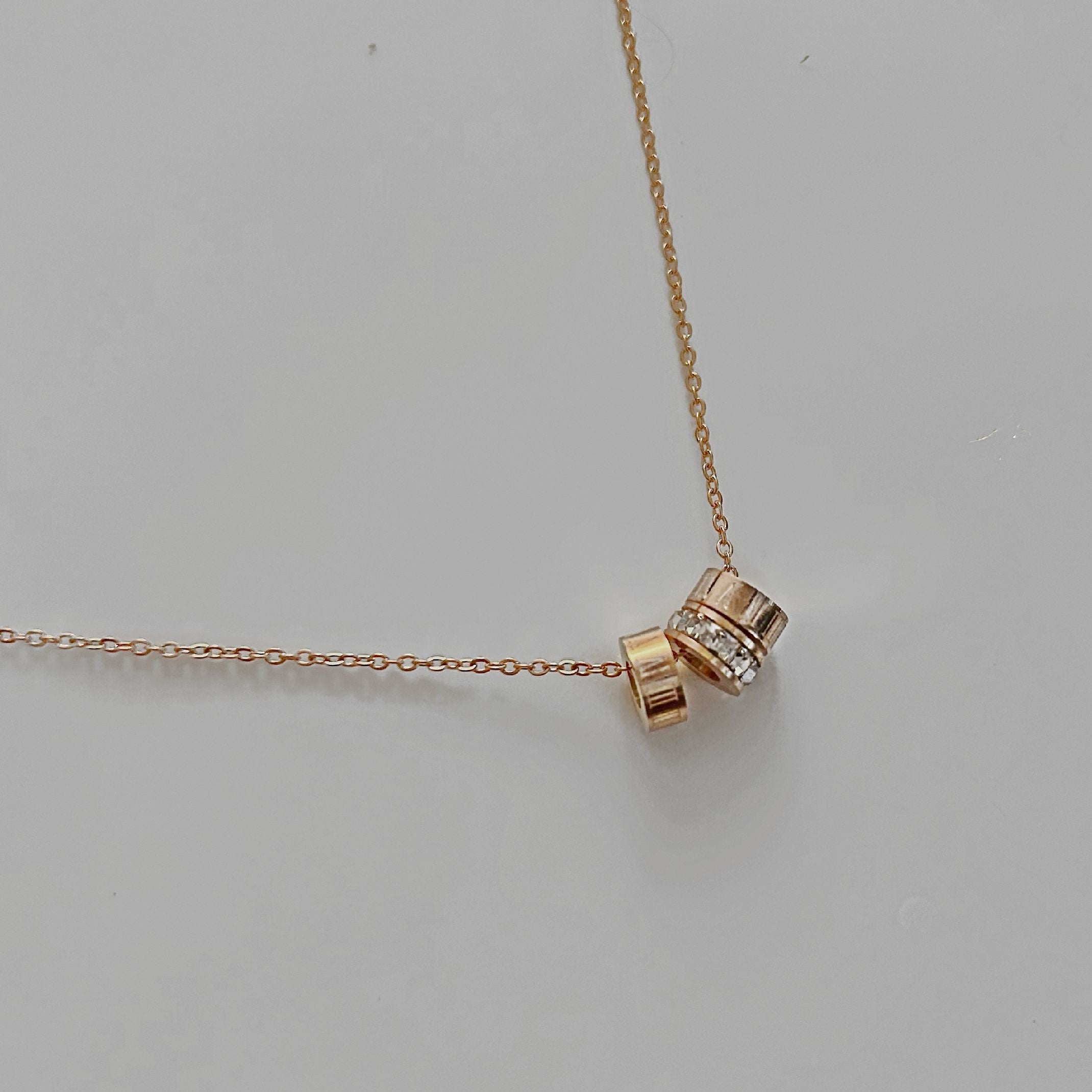 Rose gold diamond ring necklace 