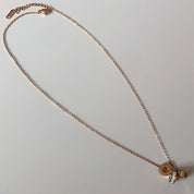 Rose gold diamond ring necklace