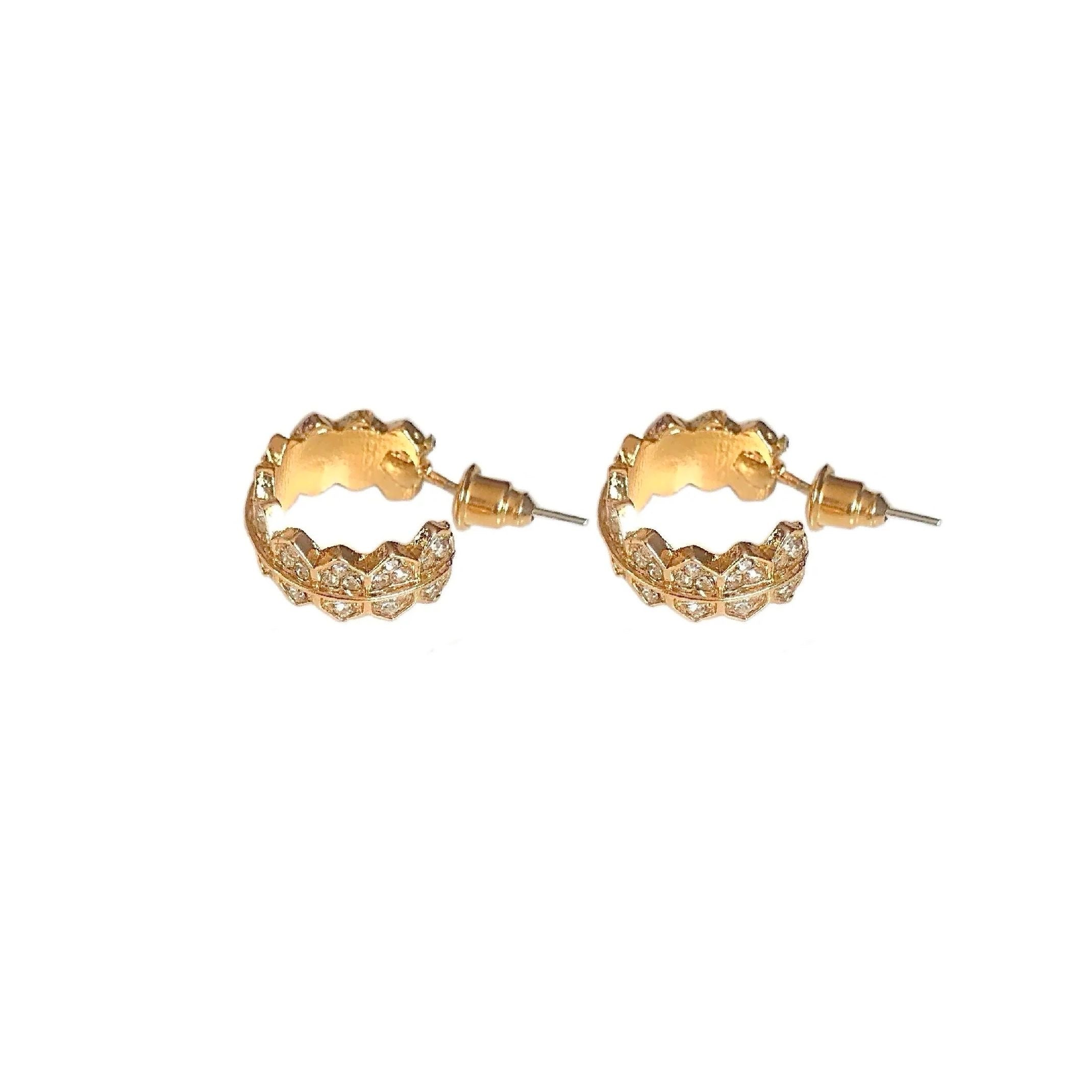 Small diamanté hoop earrings 