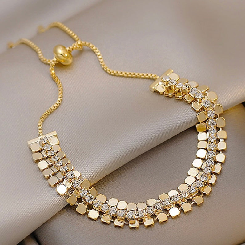 Gold Sequin Tennis Bracelet
