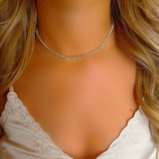 Dainty tennis necklace