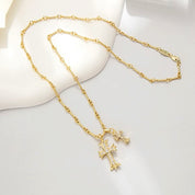 Double cross necklace