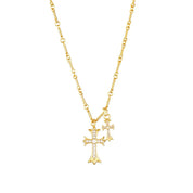 Double cross necklace