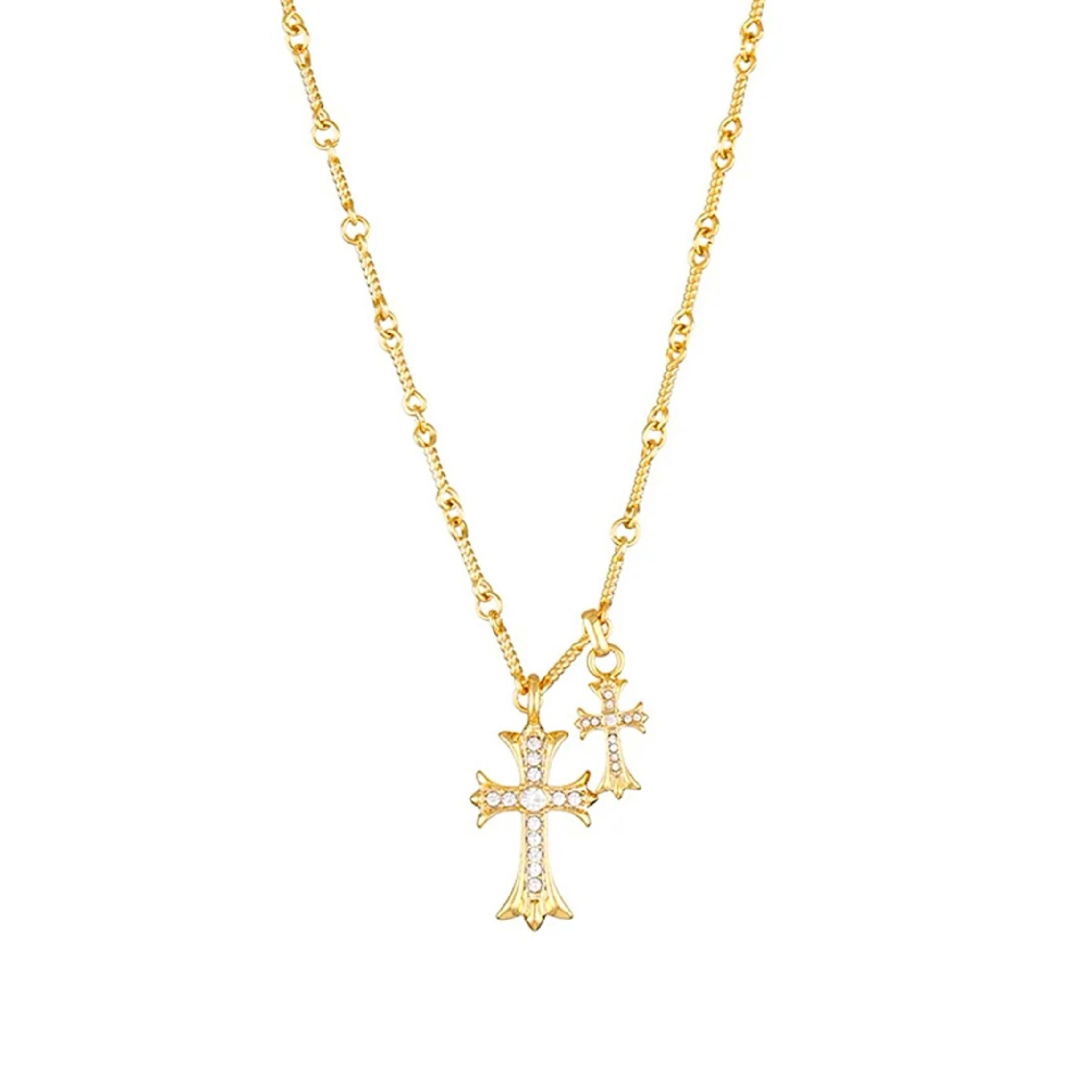 Double cross necklace