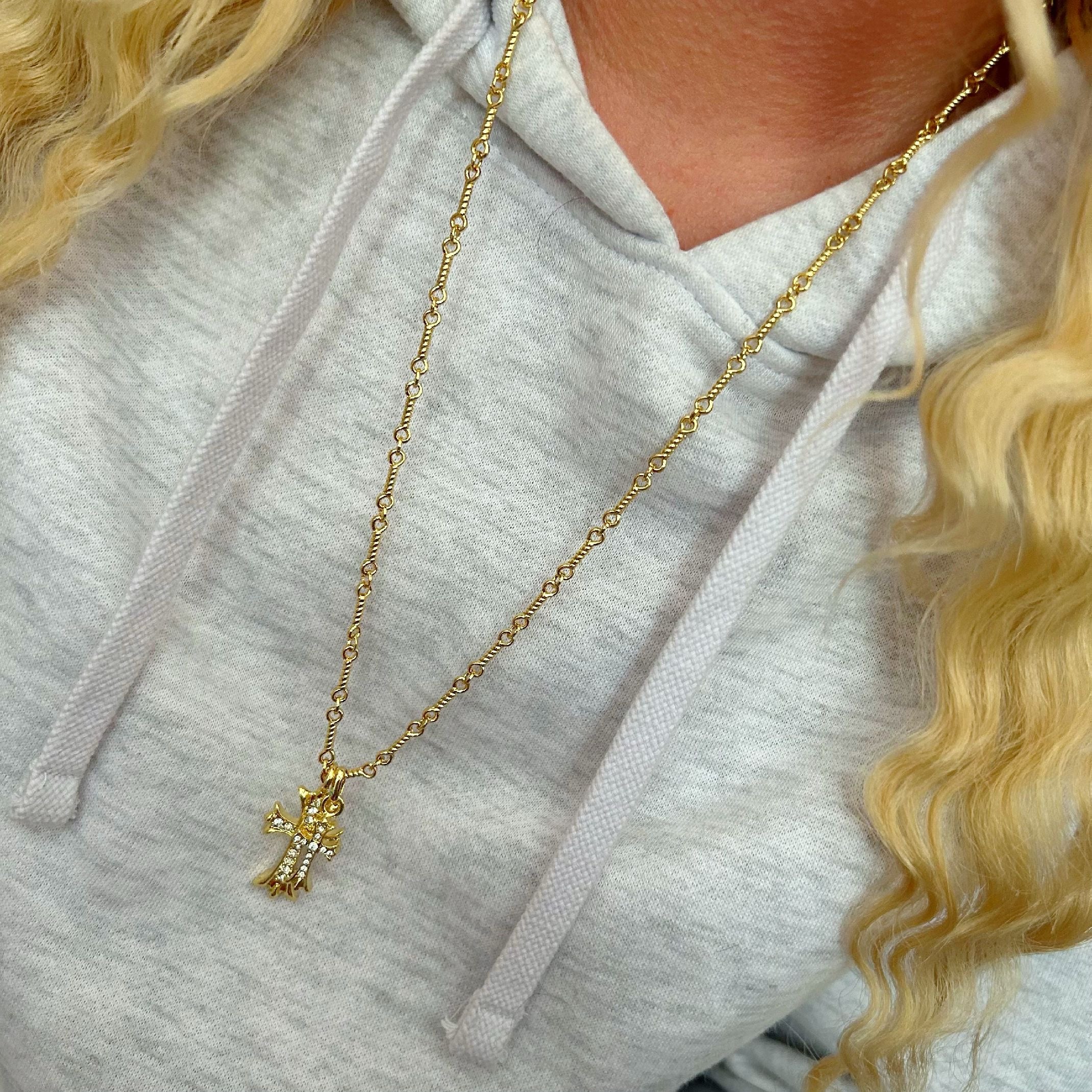 Double cross necklace