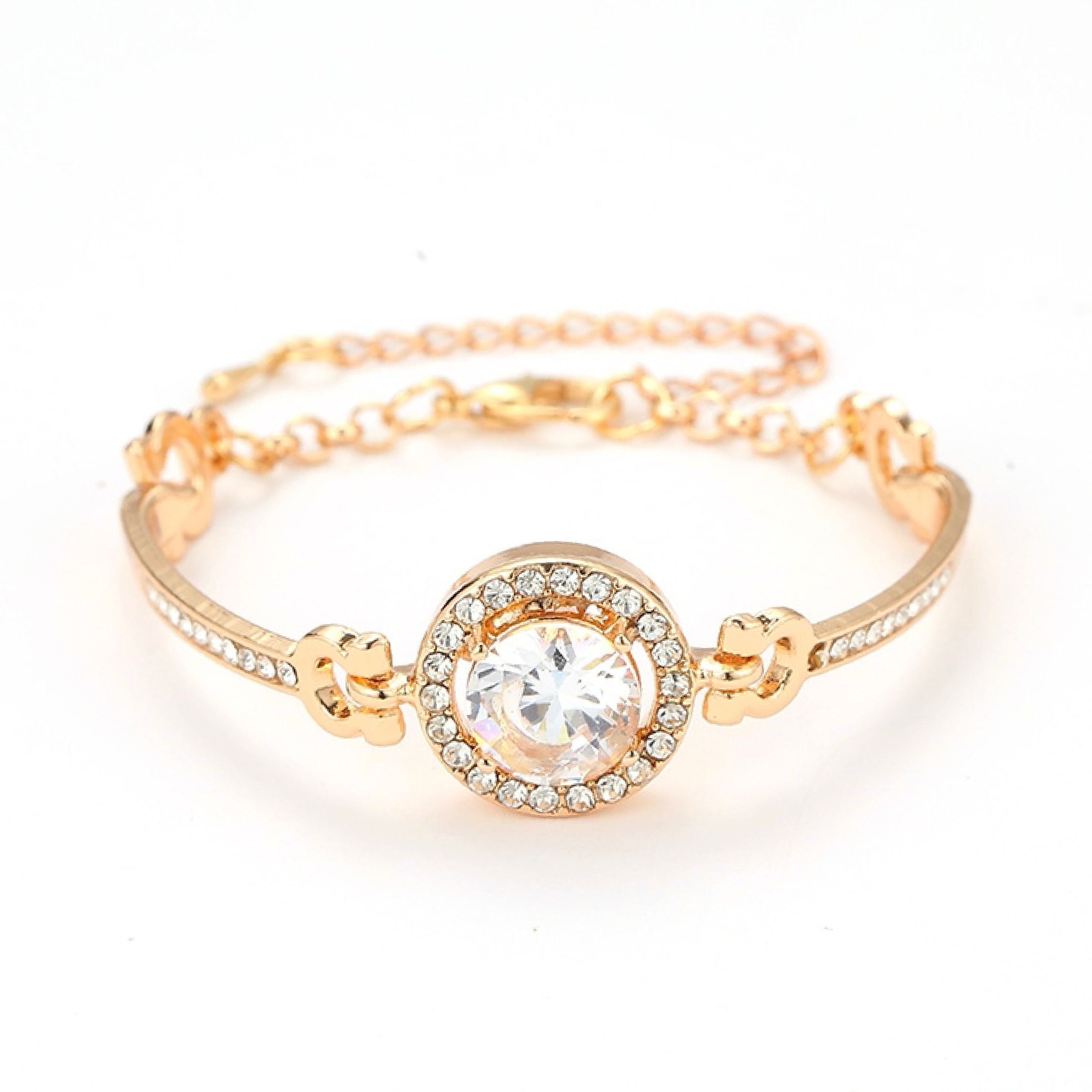 Diamond pendant bracelet gold
