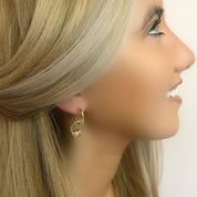Gold triple ring earrings