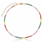 Rainbow tennis necklace