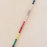 Rainbow tennis necklace
