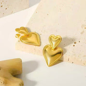 Gold heart earrings