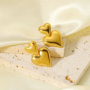 Gold heart earrings