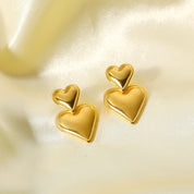 Gold heart earrings