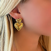 Gold heart earrings