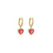 Red heart earrings