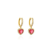 Red heart earrings 