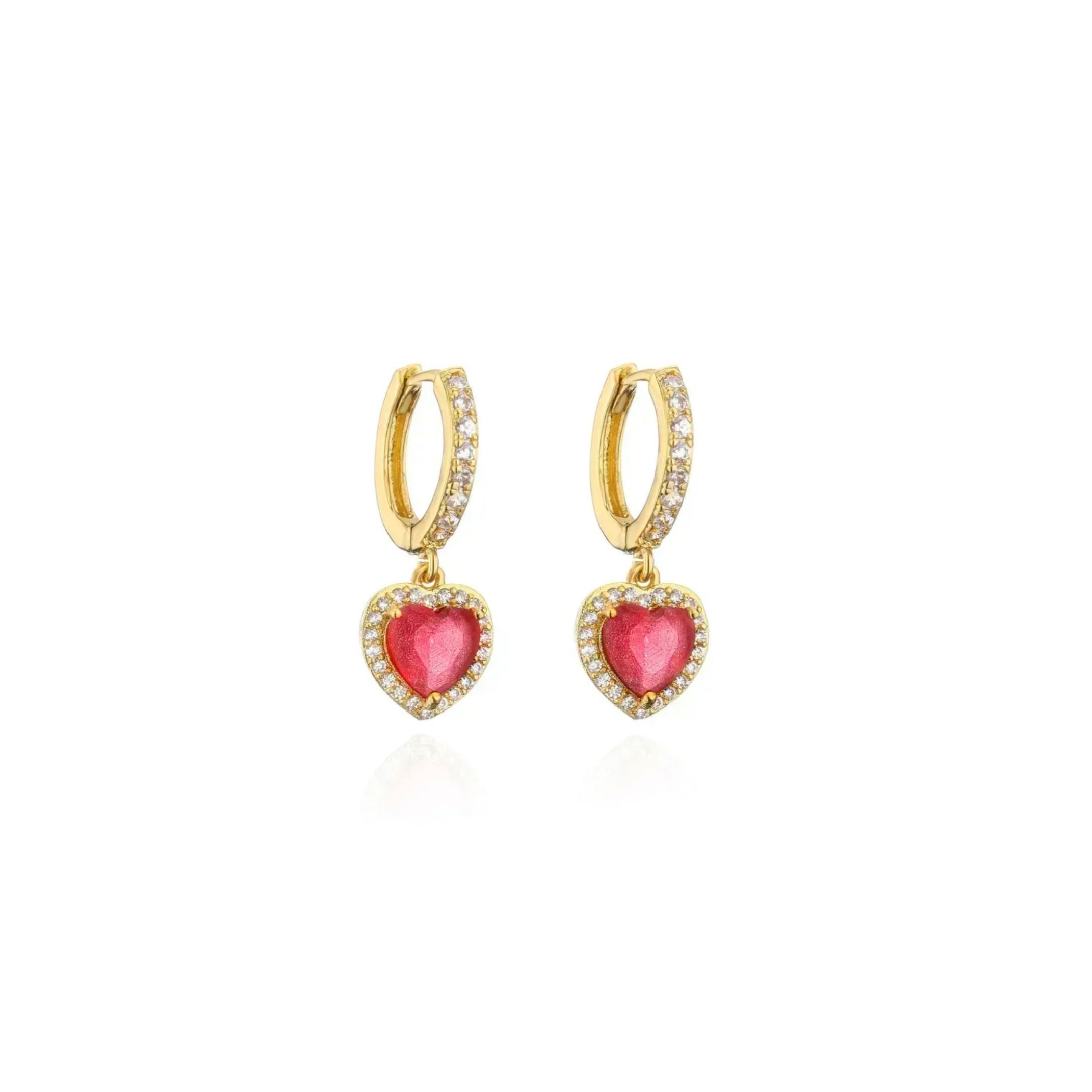 Red heart earrings