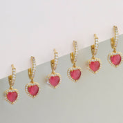Red heart earrings