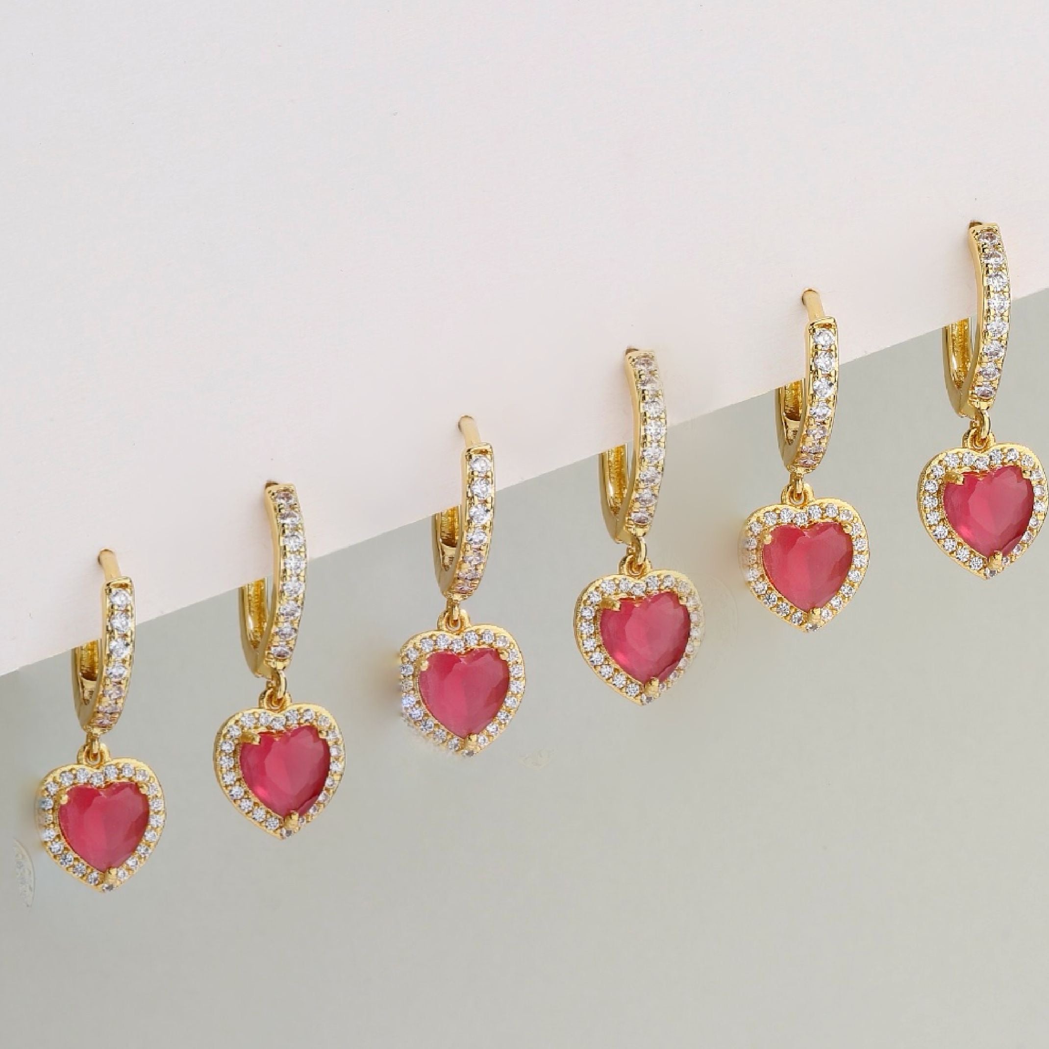 Red heart earrings