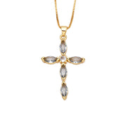 Grey cross necklace