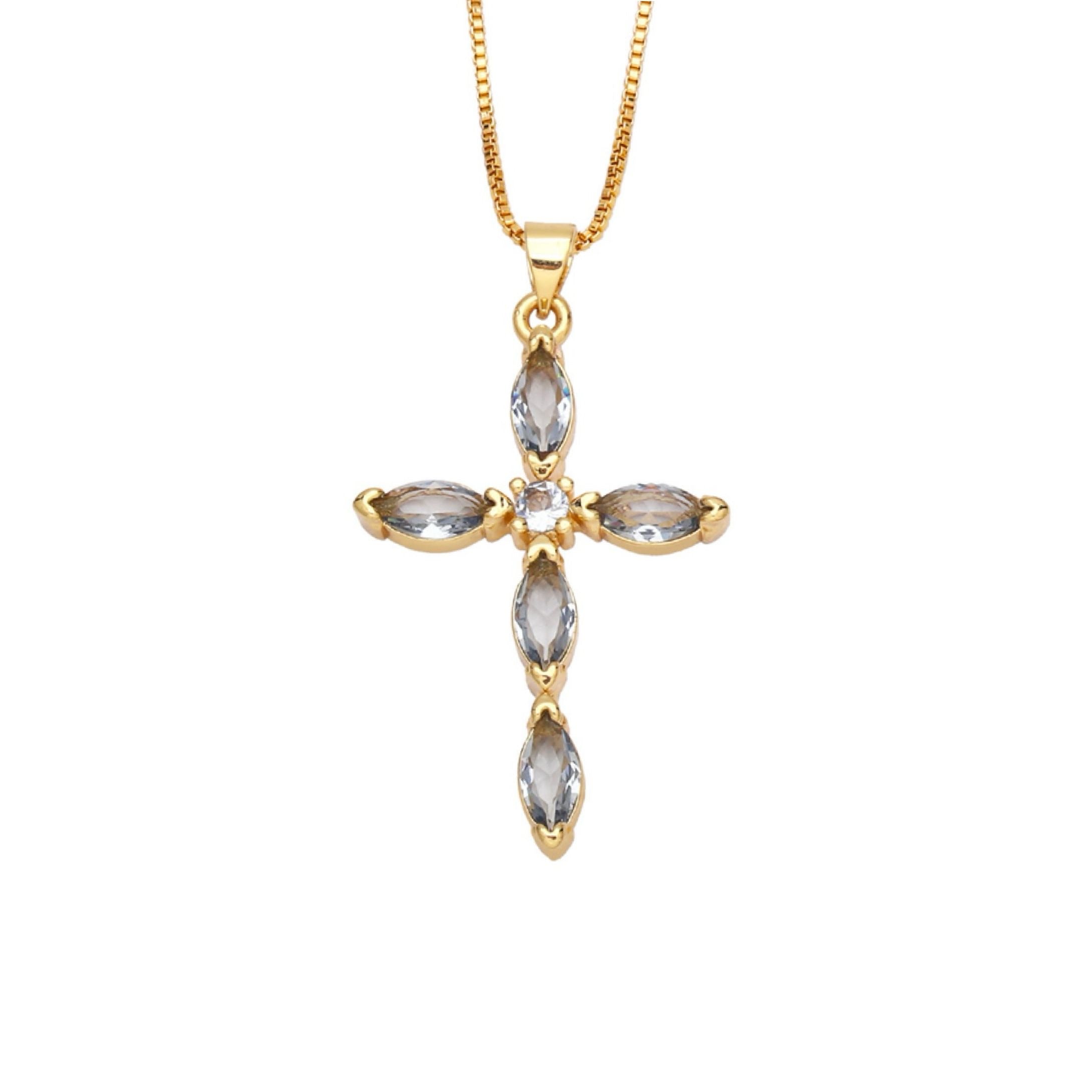 Grey cross necklace