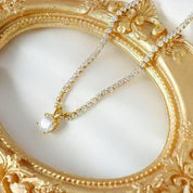 Diamond pendant tennis necklace