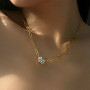 Gold diamond necklace