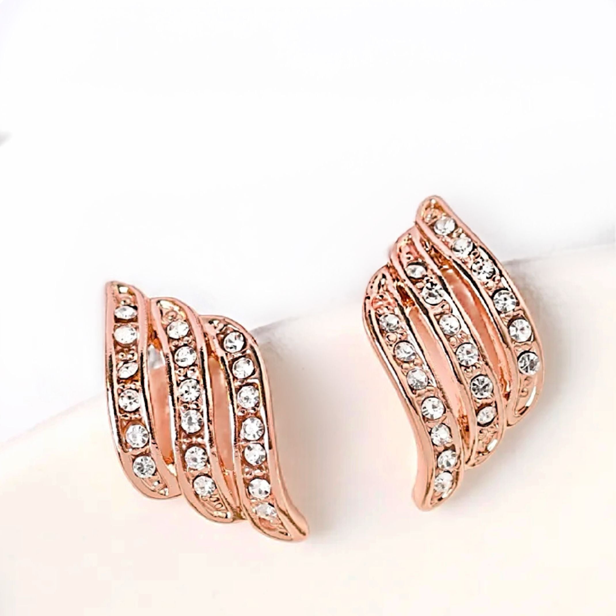 Rose gold crystal earrings