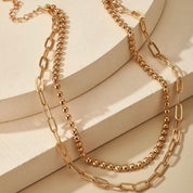 Gold double layer necklace 