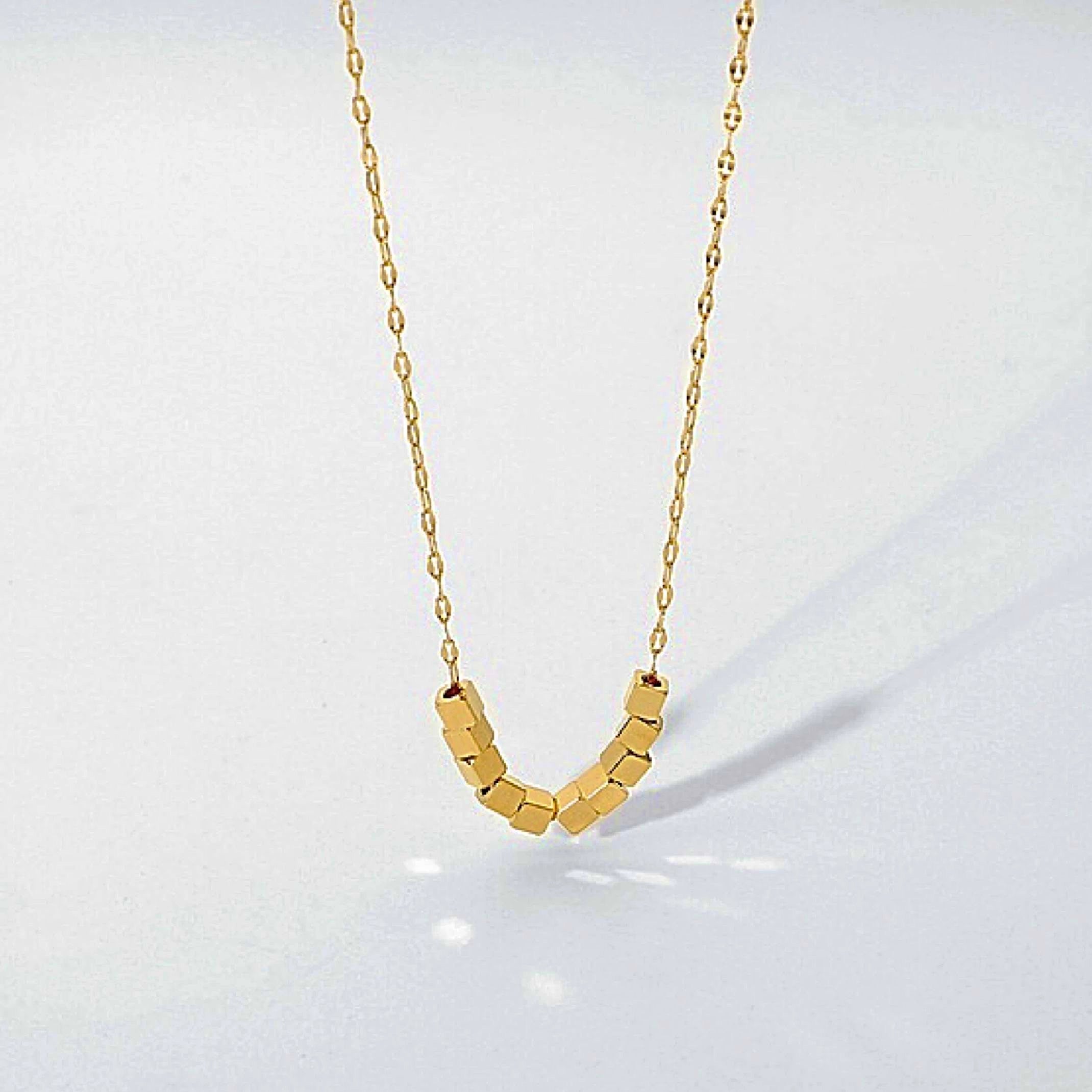 Gold Cube Necklace