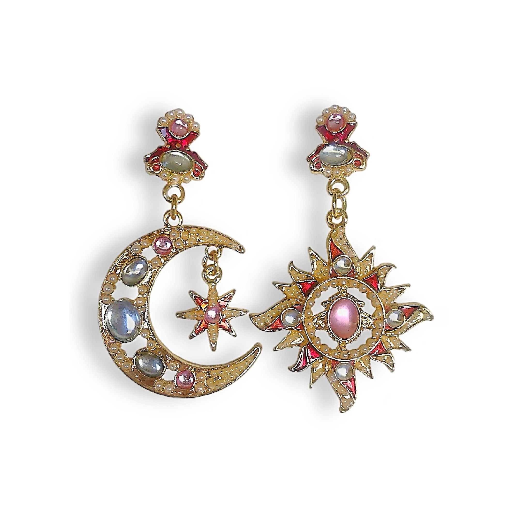 Sun and moon earrings 