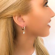 Diamond huggie earrings