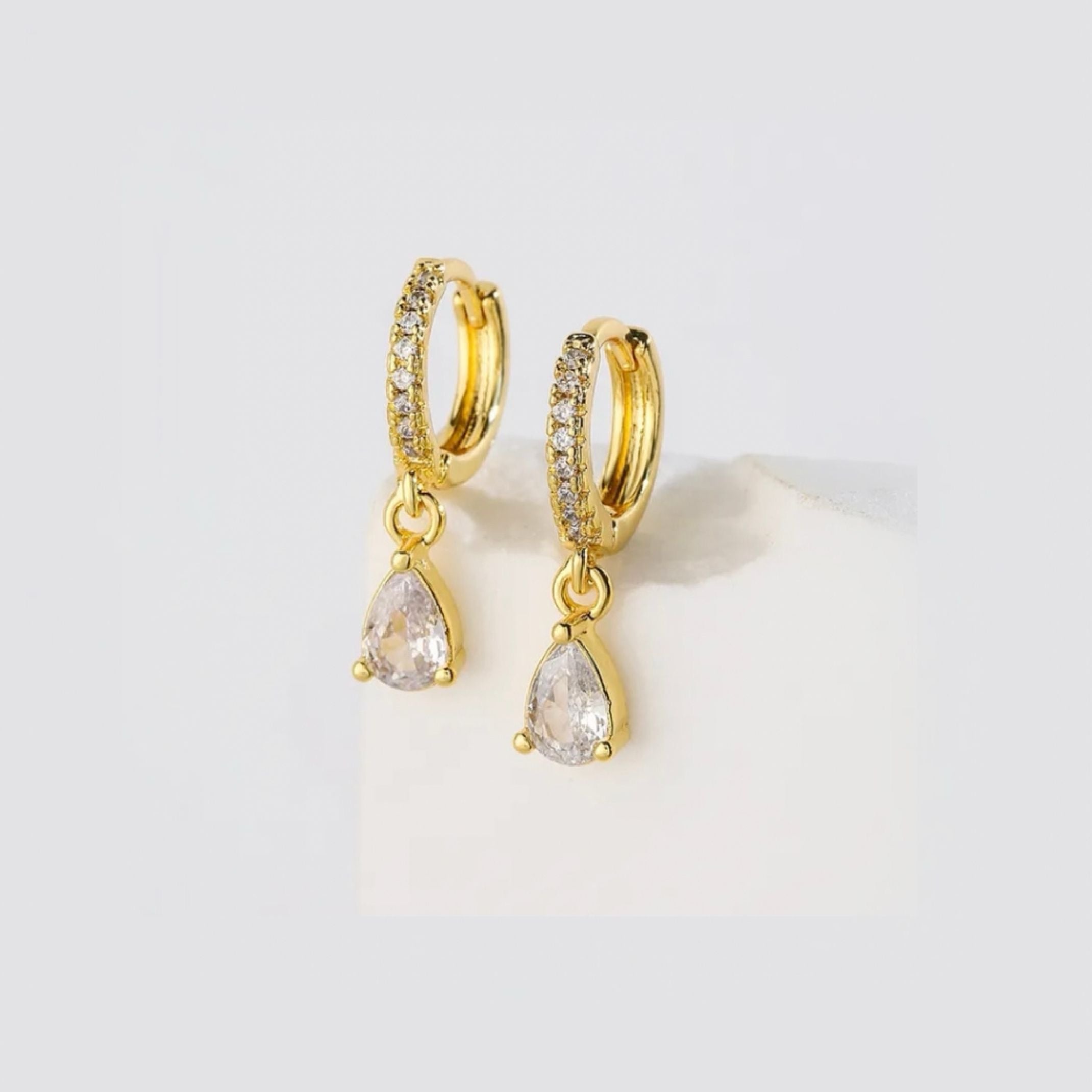 Diamond huggie earrings