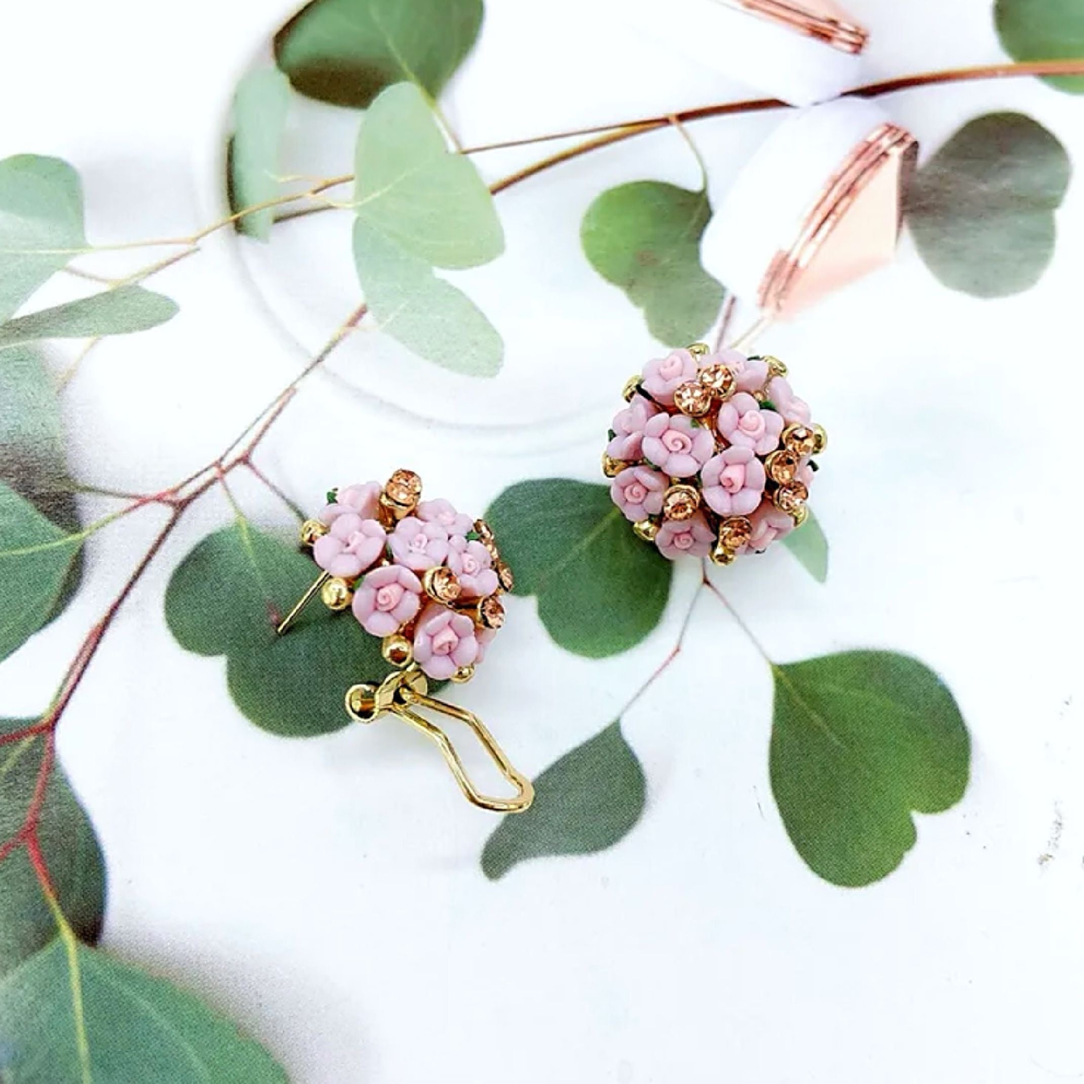 Lilac flower stud earrings