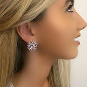 Lilac flower stud earrings 