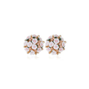 White flower stud earrings
