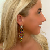 Cross dangle earrings