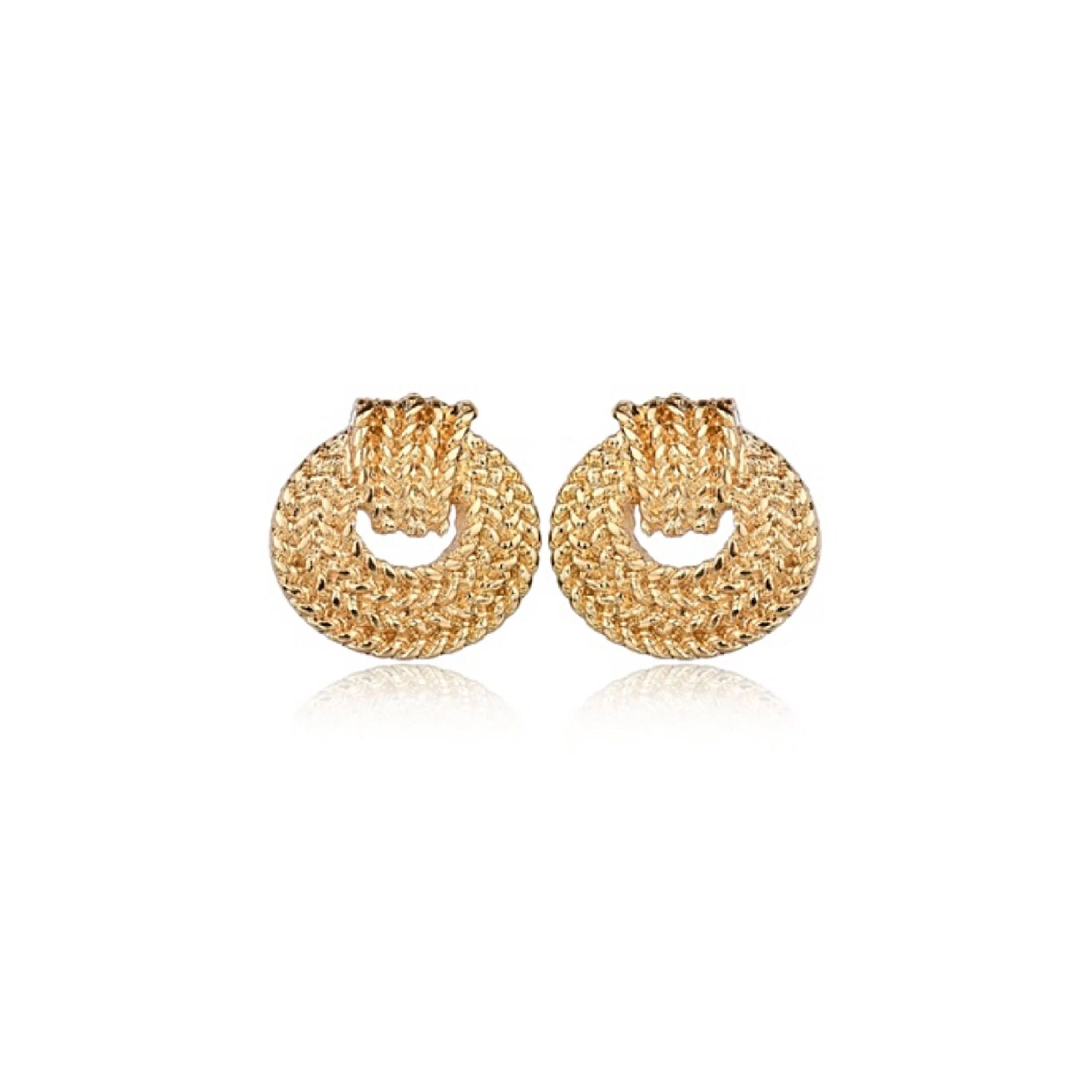Gold chain stud earrings 