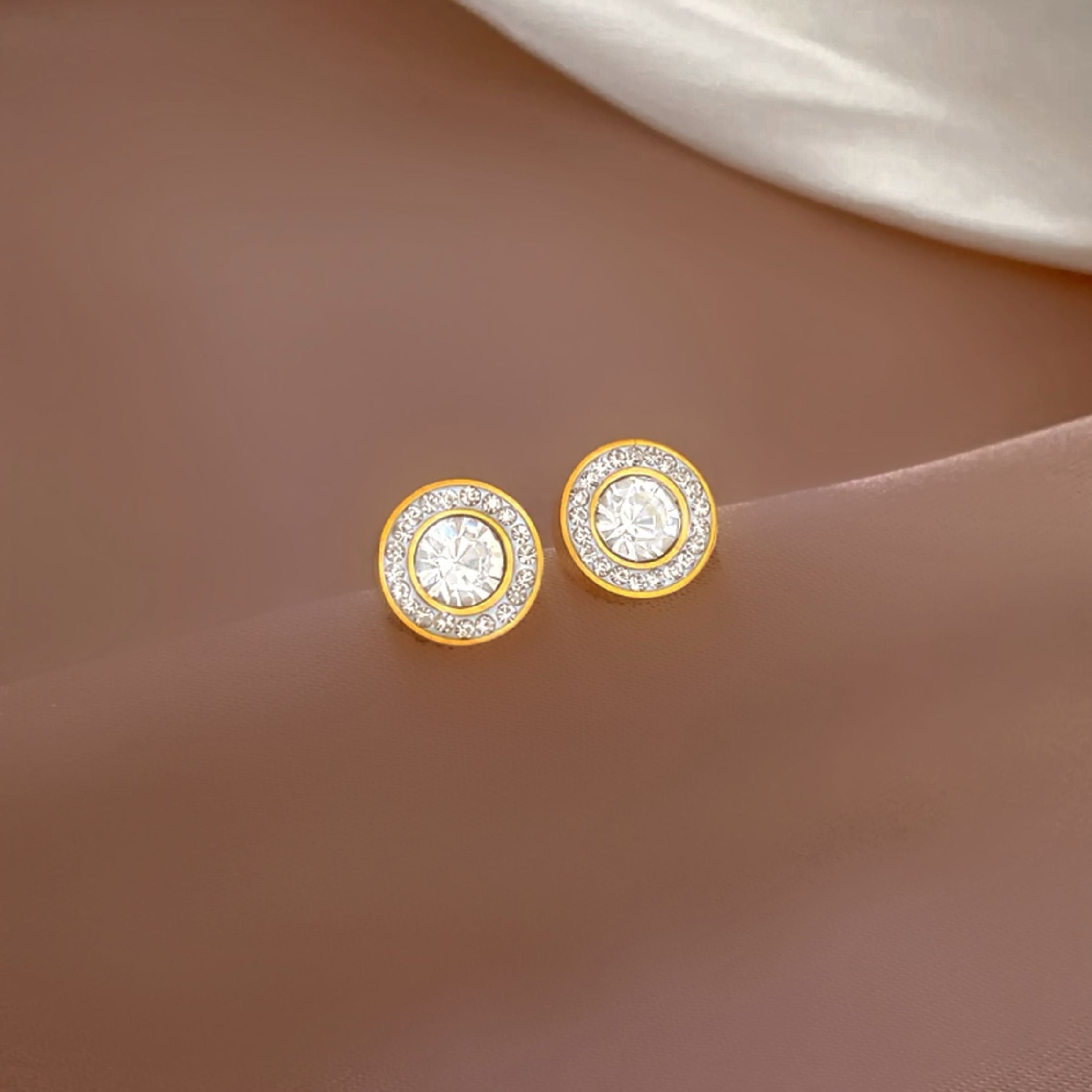 Diamond stud earrings