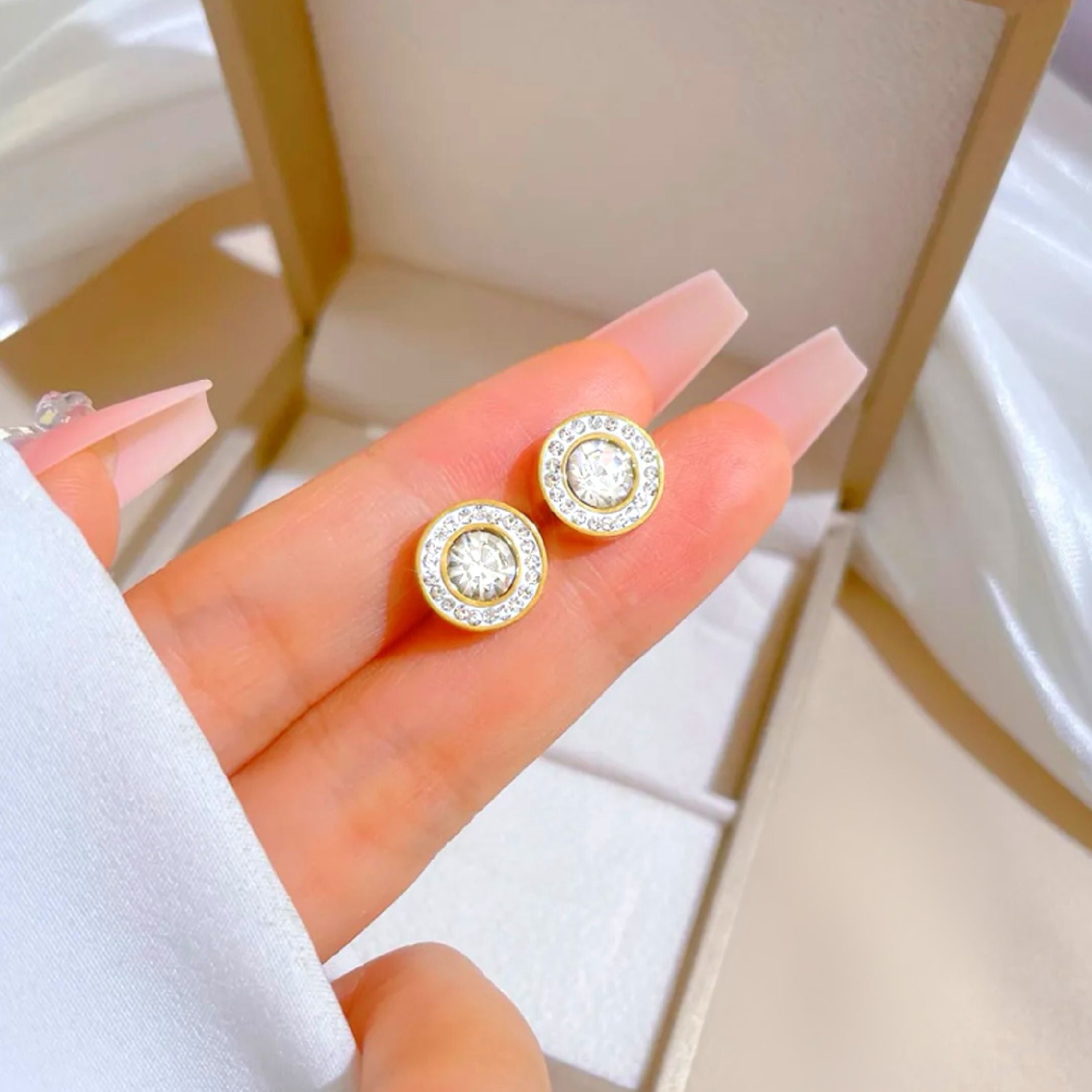 Diamond stud earrings