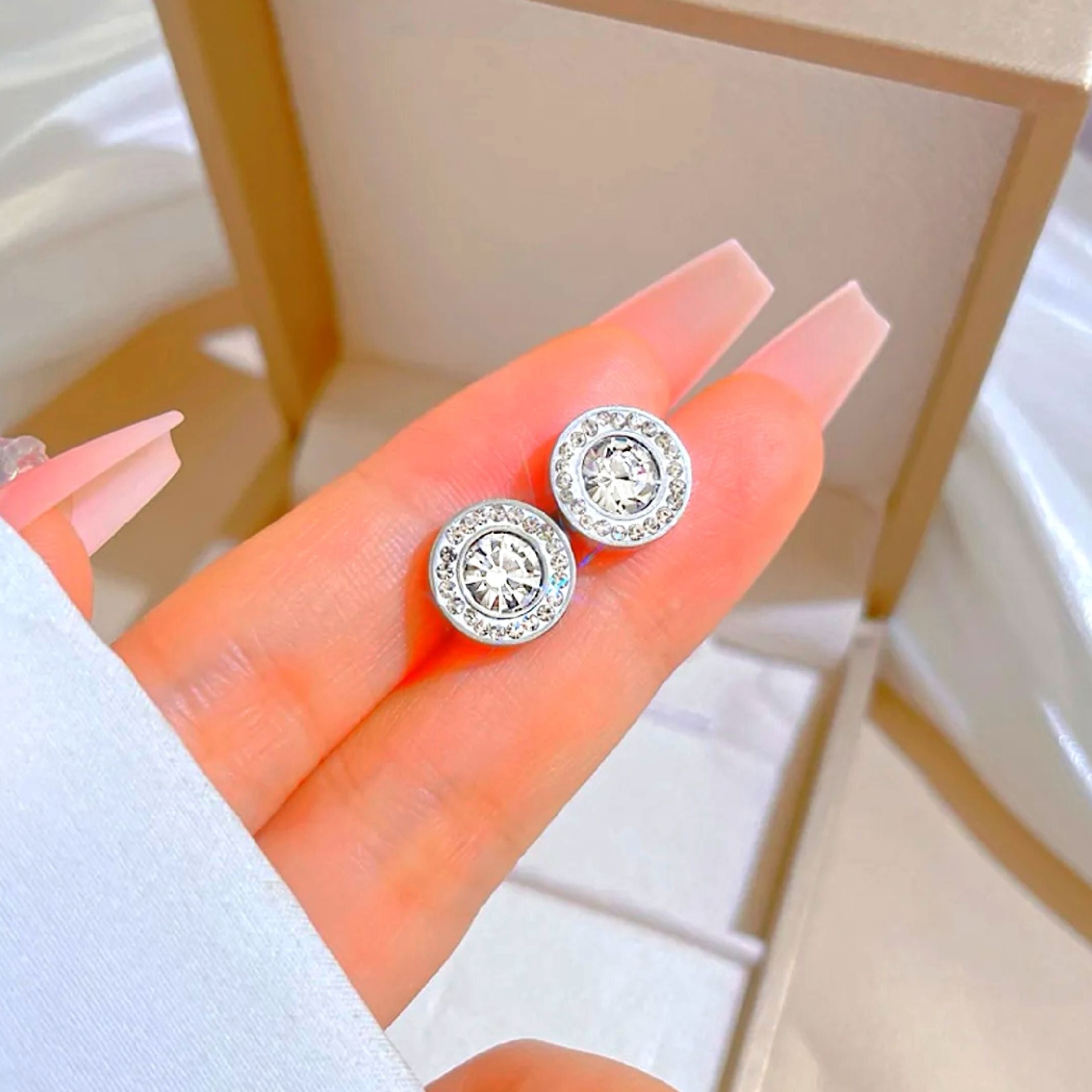 Diamond stud earrings