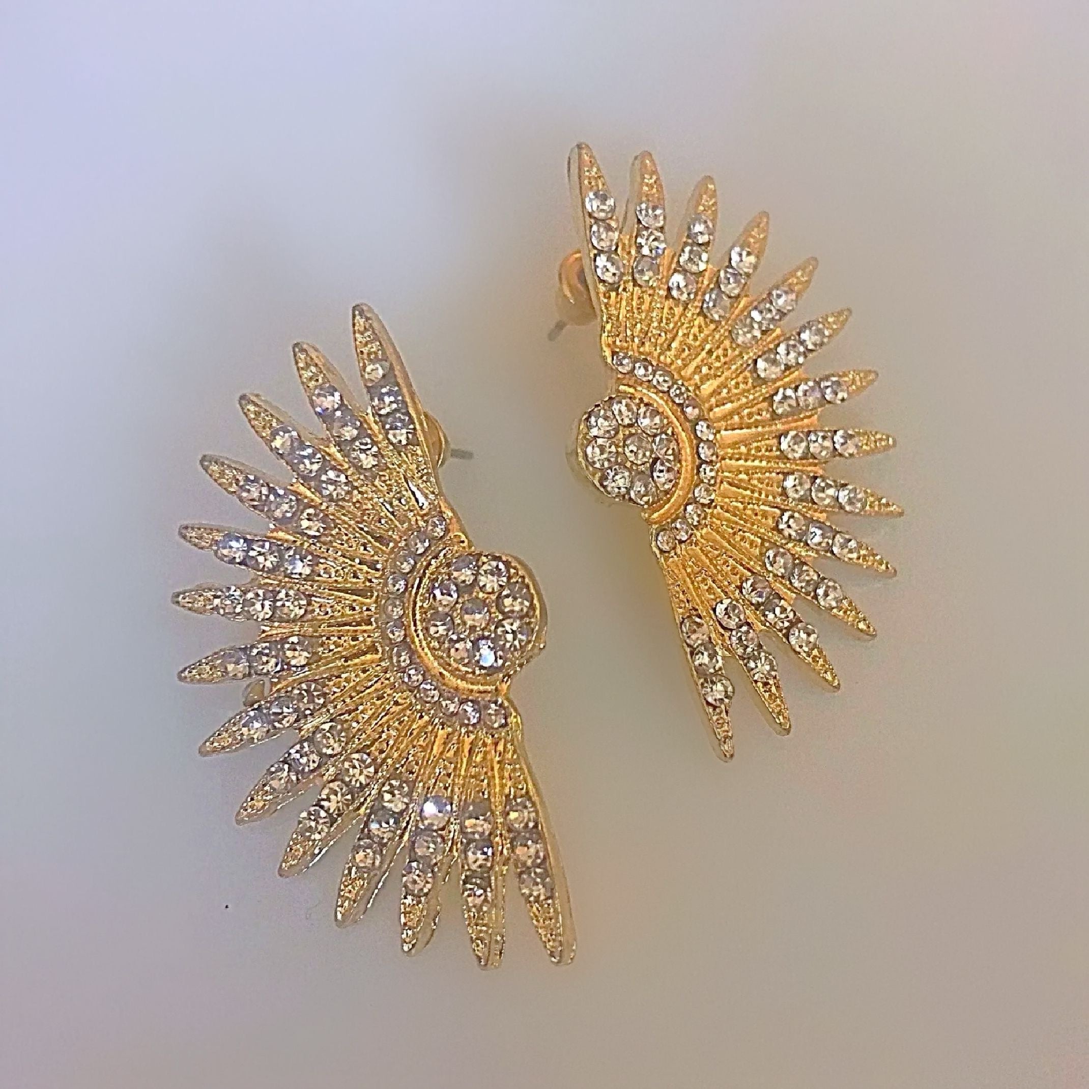 Embellished sun earrings 