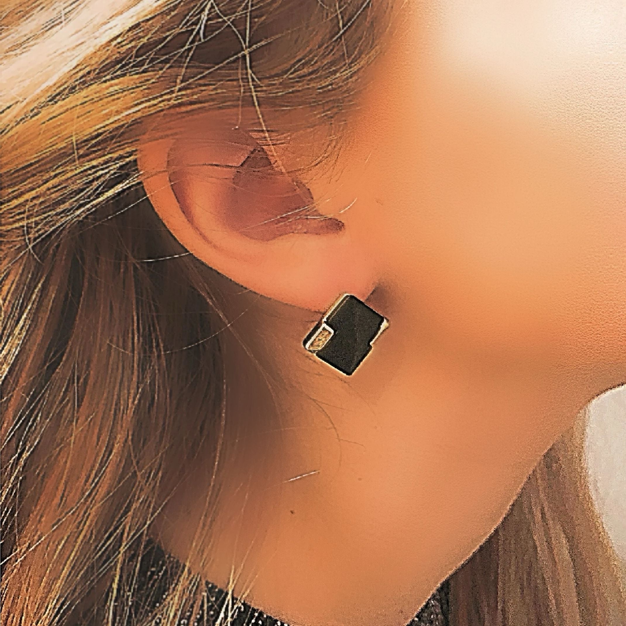 Black stud earrings 
